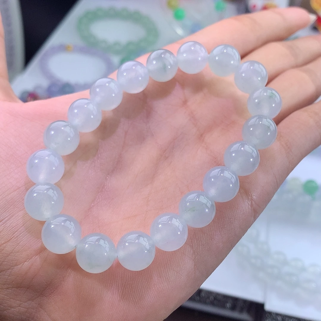 未镶嵌手链翡翠冰种晴水飘花手串