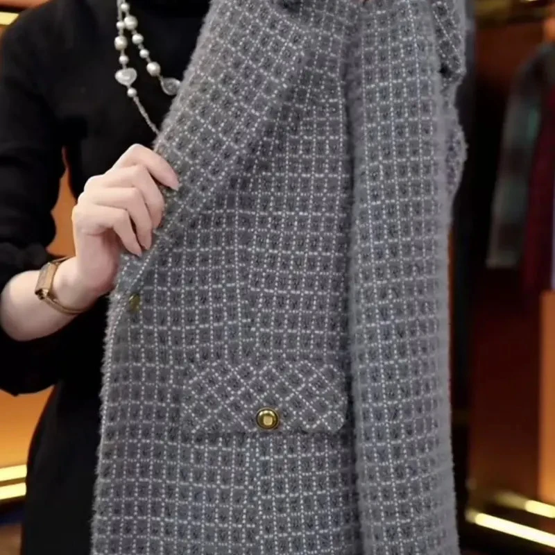 X9806【高品质】短款法式高级感粗花小香风外衣-喵喵