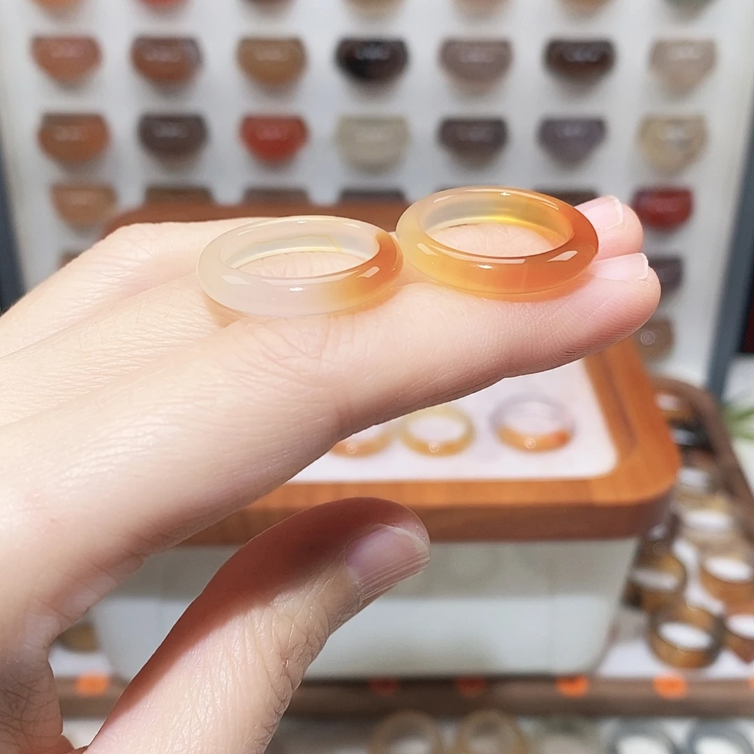 简***单玛瑙/玉髓未镶嵌戒指港16