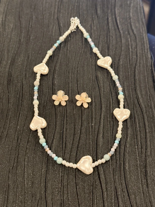 铜合金亚克力耳饰 花花家粉色果冻花花耳钉韩国东大门