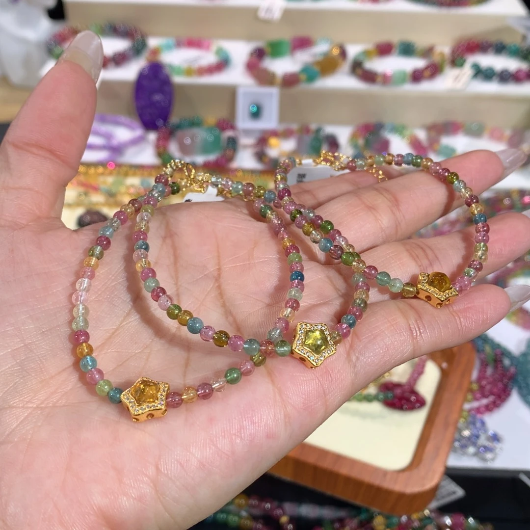 未镶嵌碧玺手串手链多样性发其一