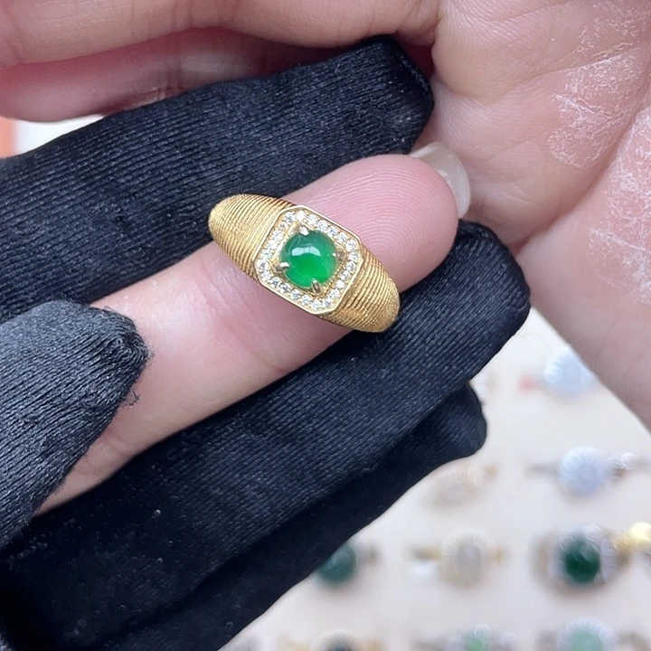 翡翠银S925镶嵌戒指04