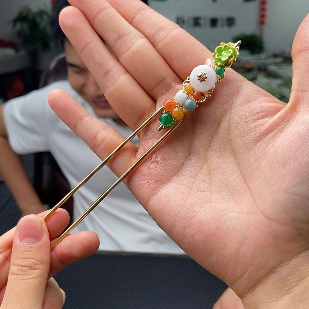 未镶嵌翡翠发饰颜色多样性发拍一发一