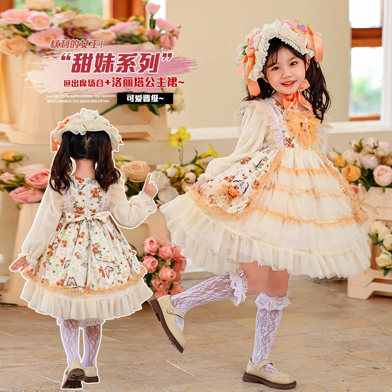 精选【哥特庄园】秋季新款儿童洛丽塔卡通动漫连衣裙公主裙蓬蓬裙