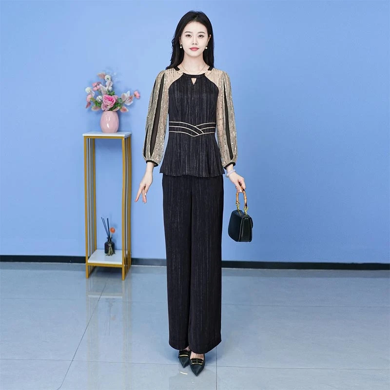 气质上衣裤子高级感两件套女2025年春季新款时尚优雅减龄洋气套装