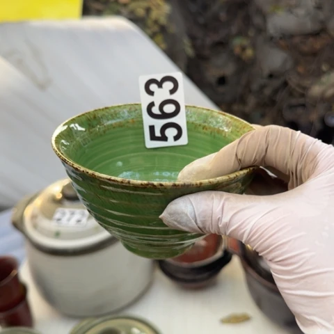 泥塑斗笠碗一只全品陶瓷