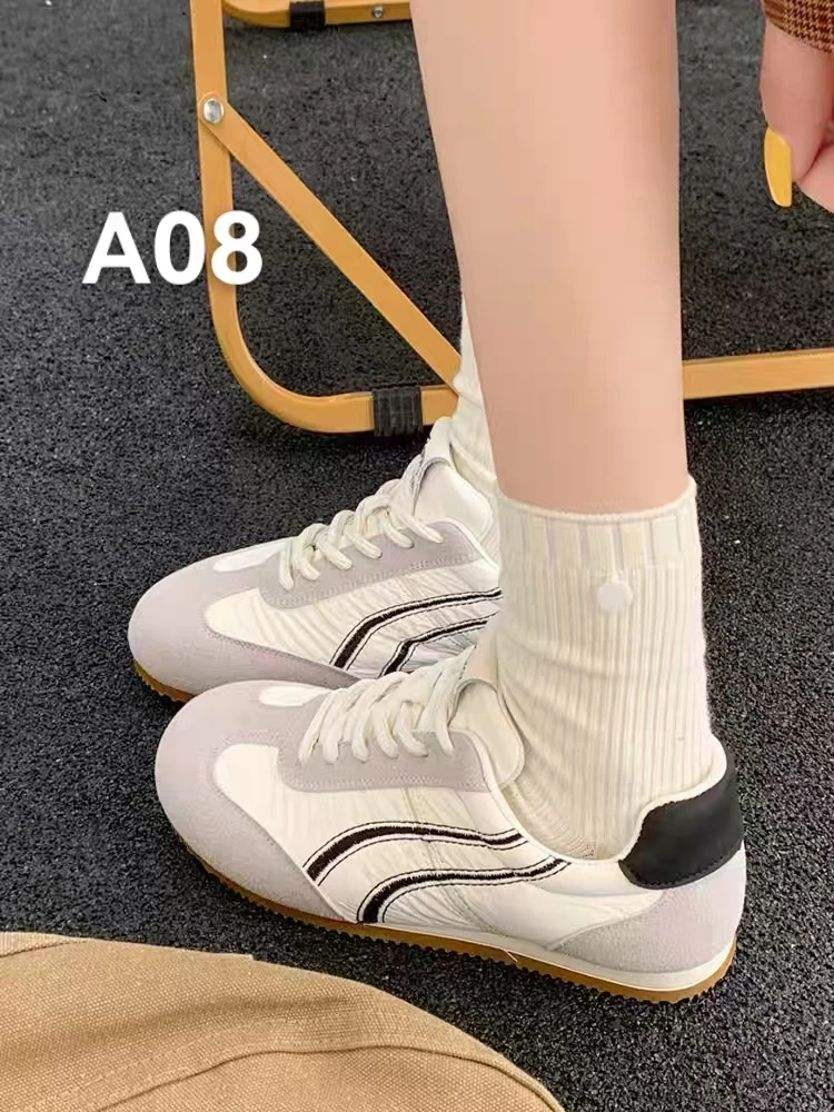 A08夏季德训鞋平底浅口时尚休闲鞋休闲鞋小白鞋系带