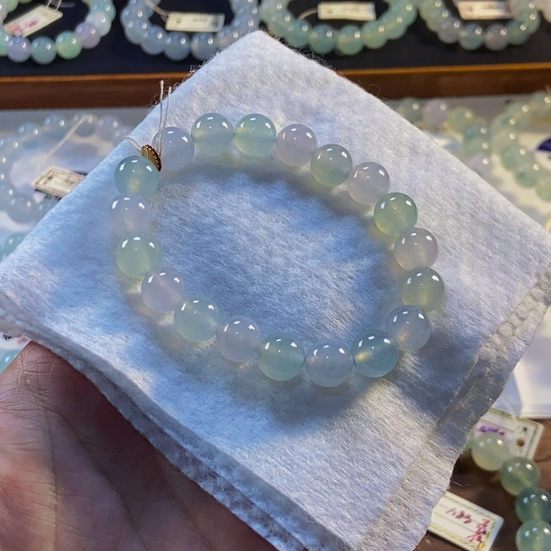定制翡翠未镶嵌翡翠手串卡9.7