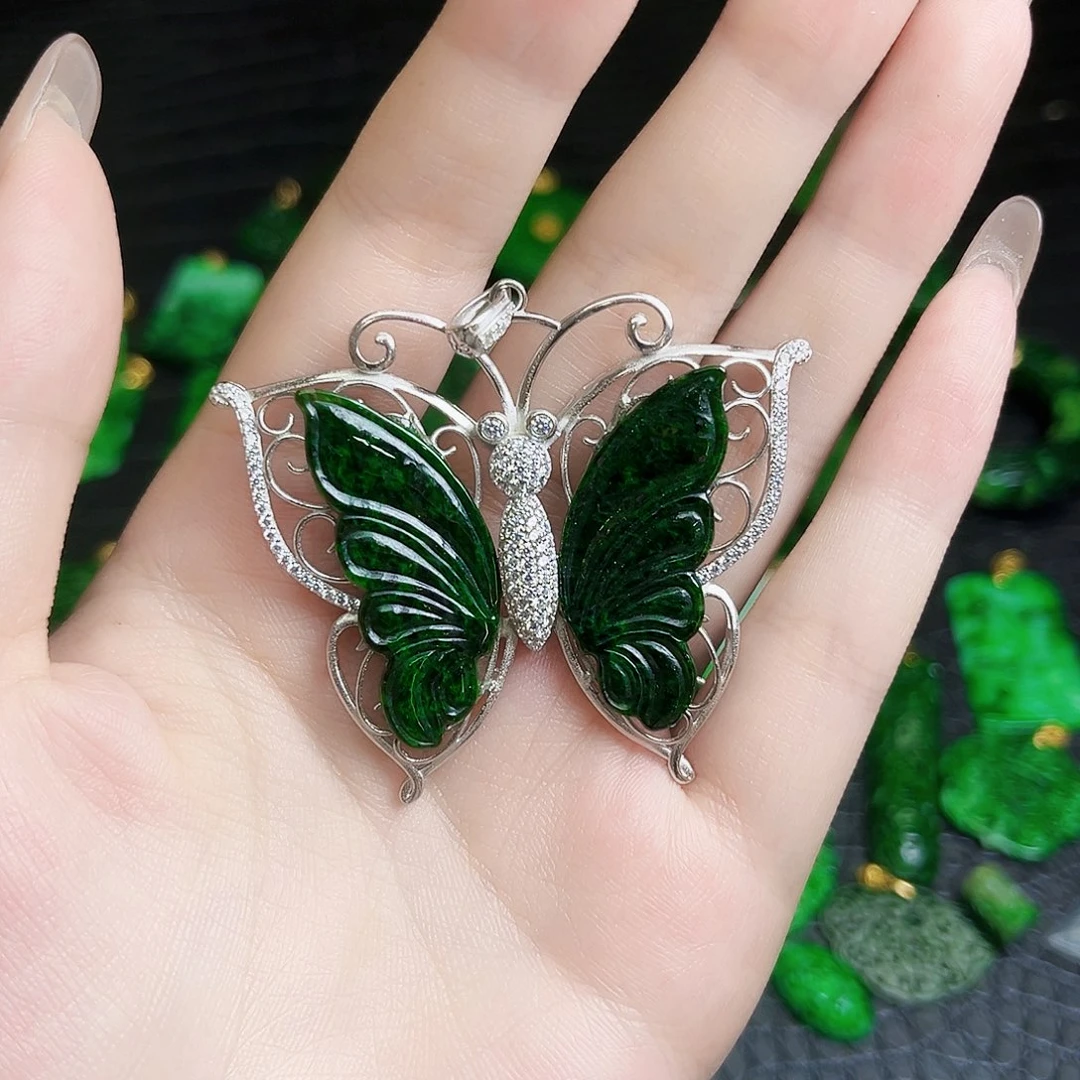 颈饰银S925镶嵌翡翠多样性