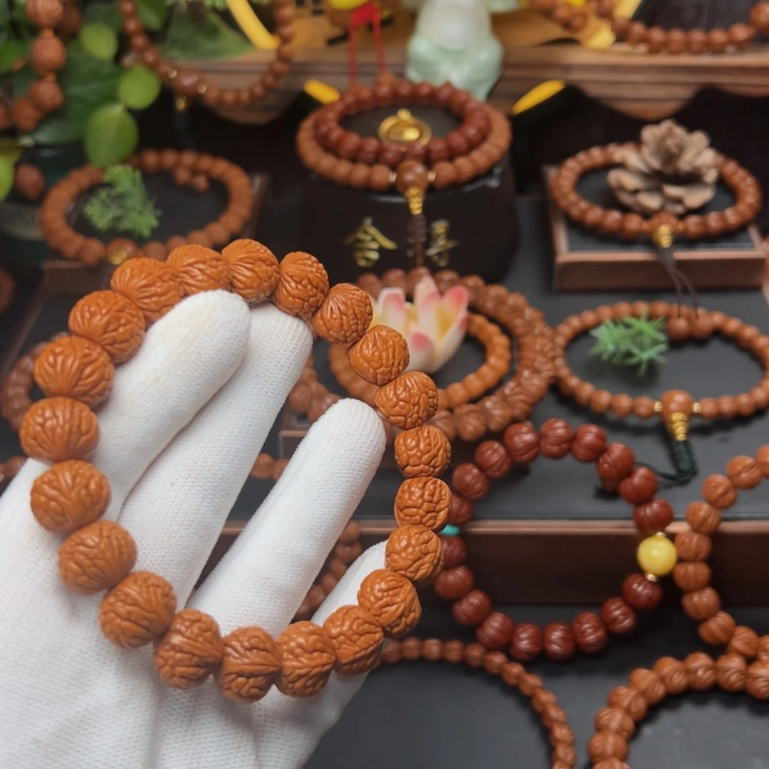 吊坠桃核1.4红皮荔枝手串