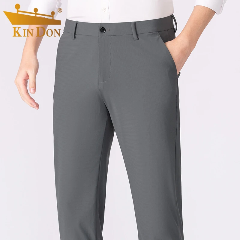 金盾2025春季新款男士休闲裤四面弹中高腰百搭商务直筒休闲裤