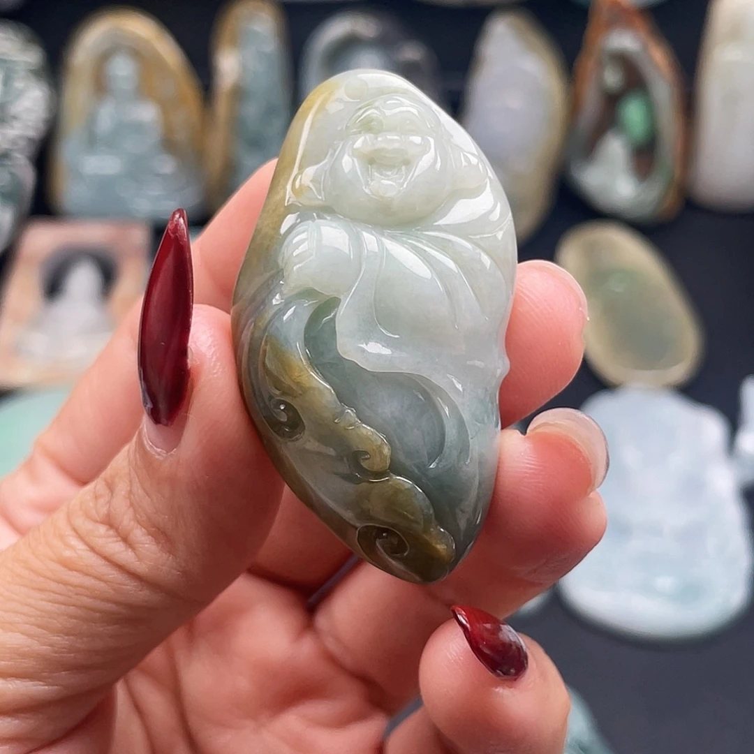 翡翠未镶嵌颈饰缅甸翡翠A货挂件