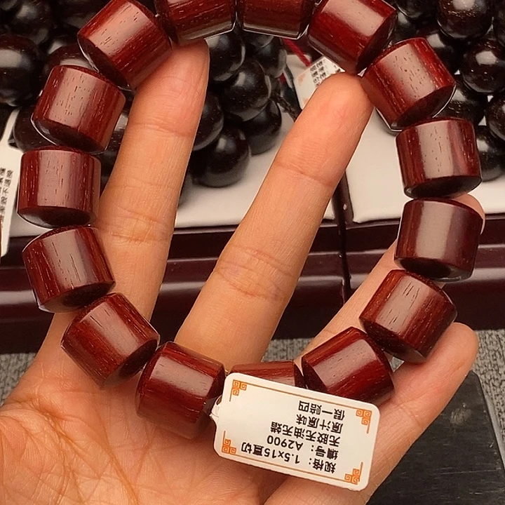 手串/手链小叶紫檀1.5原汁原味直切桶珠泥料