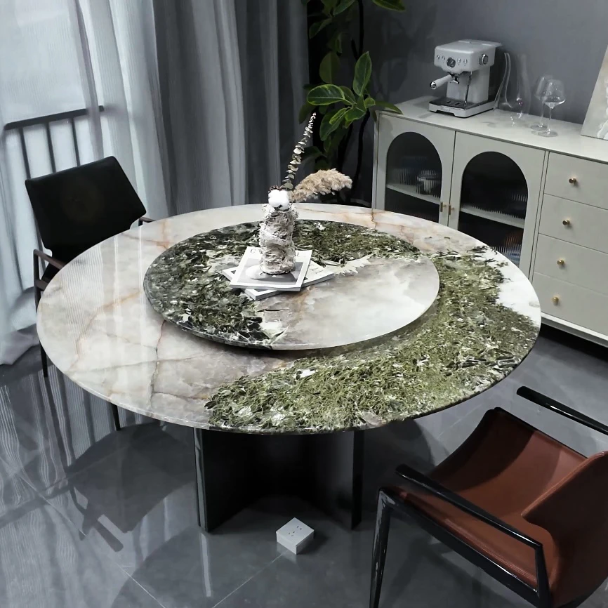 绿钻潘多拉奢石餐桌轻奢餐厅北欧风格高档奢华餐桌推荐别墅类桌子
