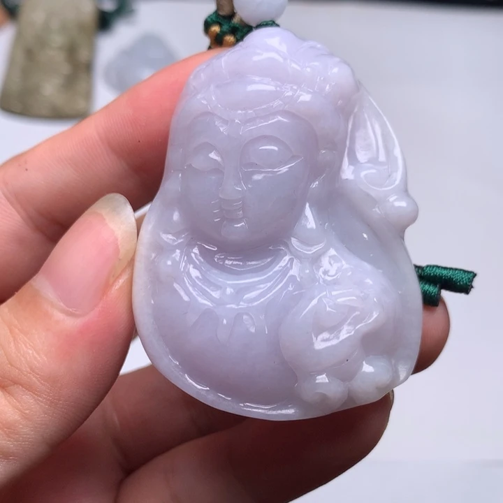 翡翠未镶嵌颈饰观音8