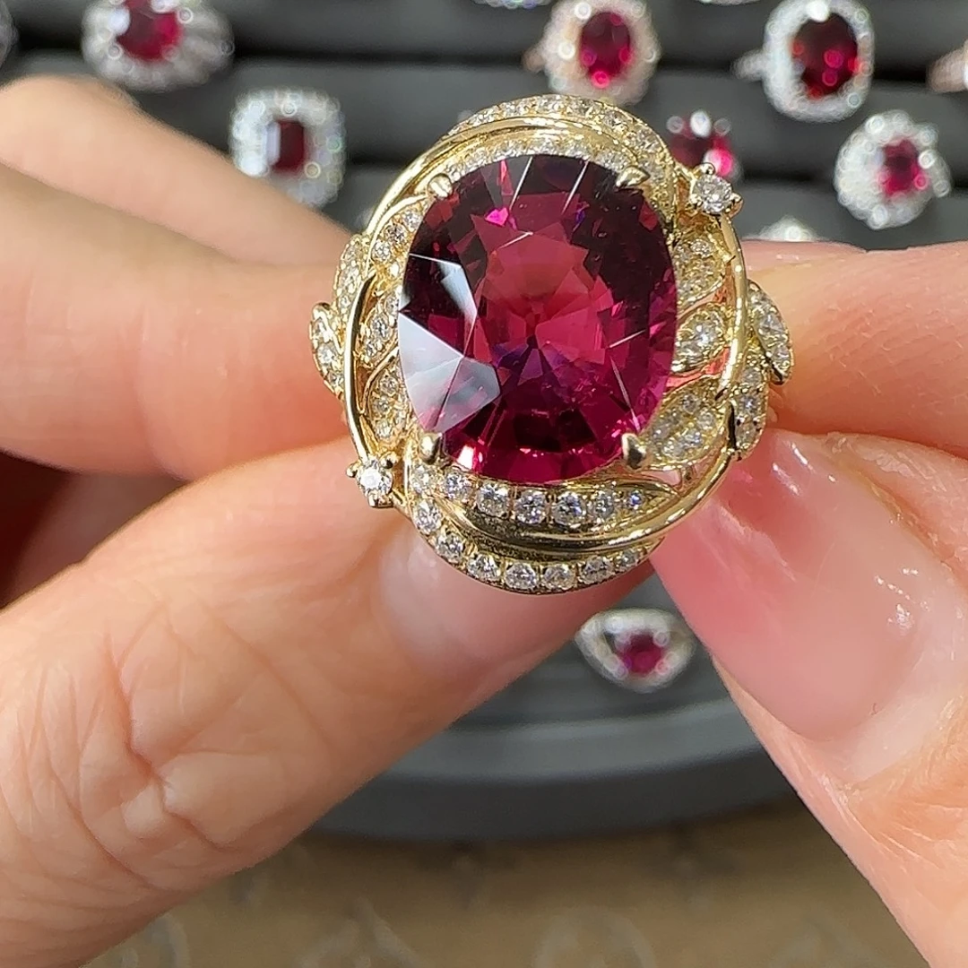 碧玺18K金镶嵌戒指4.71ct