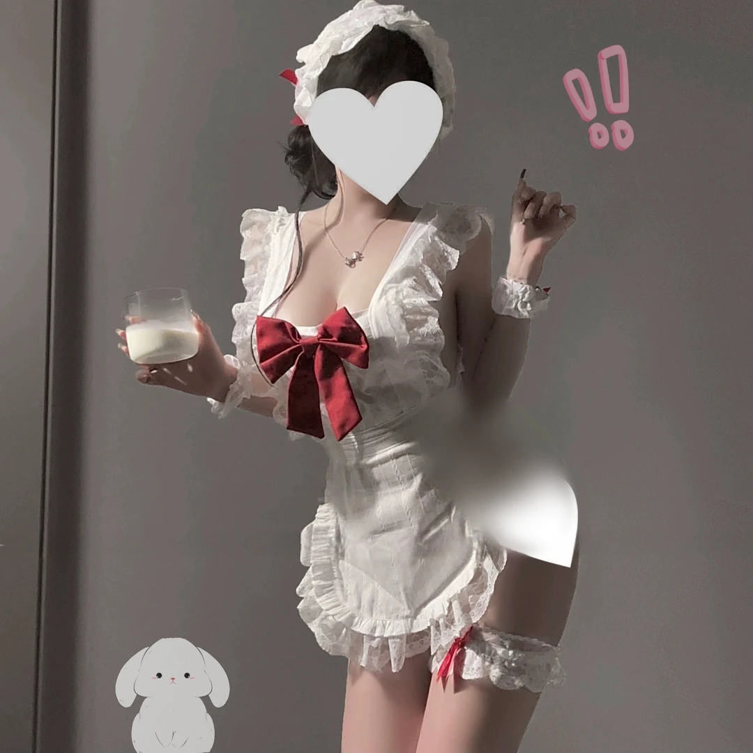 【厨娘】短款白色无袖睡裙春季短袖法式日系纯色半开领裙子男女可穿
