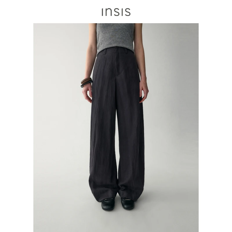 INSISFEMME无腰头弧形阔腿长裤FN25112202