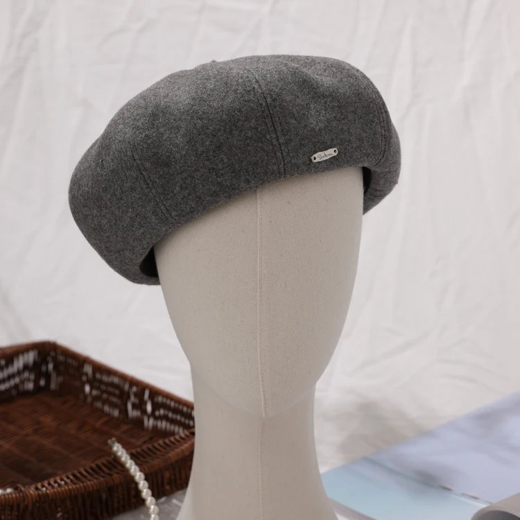 西町村屋韩系极简贝雷帽女新款气质简约百搭小众帽子XH9D60020