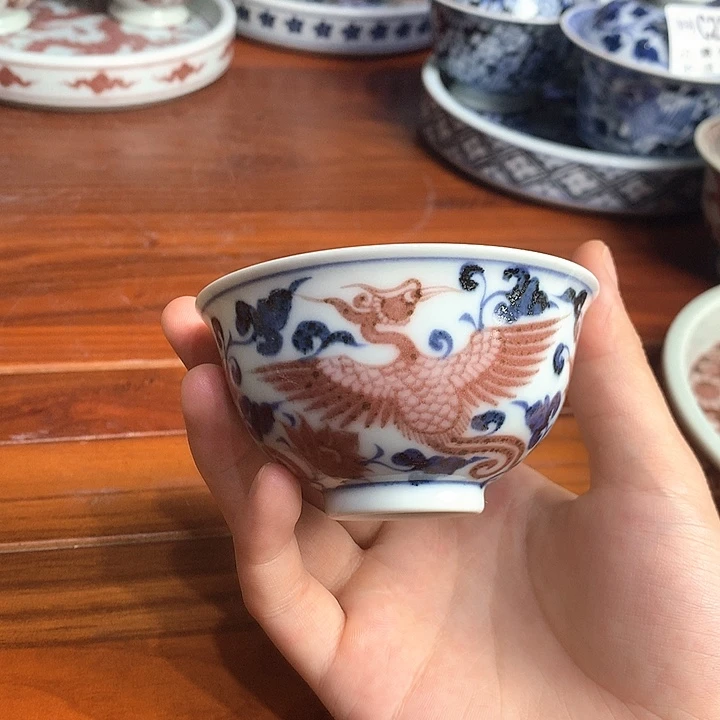 杯空谷元坊原矿釉里红