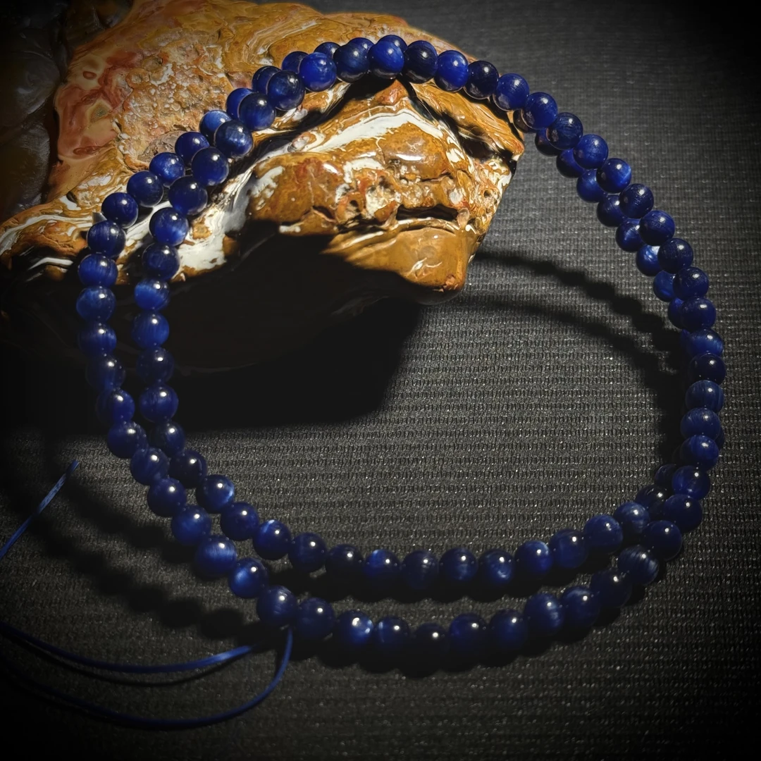 天然老矿蓝晶石多圈手链 多样性发其一 B1038