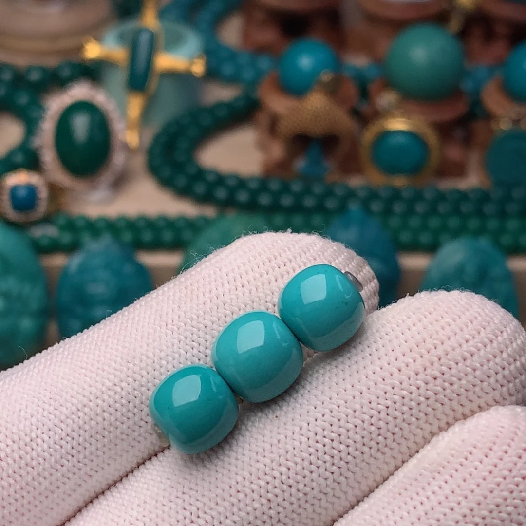 未镶嵌绿松石珠宝奇石9.5mm套装