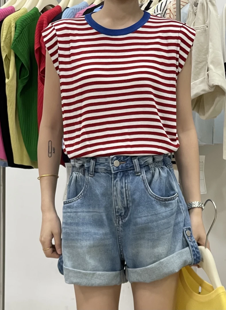 有货BGY#9161夏季福利高品质收腰针织飞袖上衣，衣长：50cm