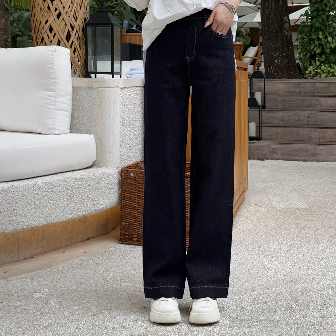 宿慕SUMU女款百搭直筒牛仔裤2-11春季2025新款时尚牛仔裤女M0003U