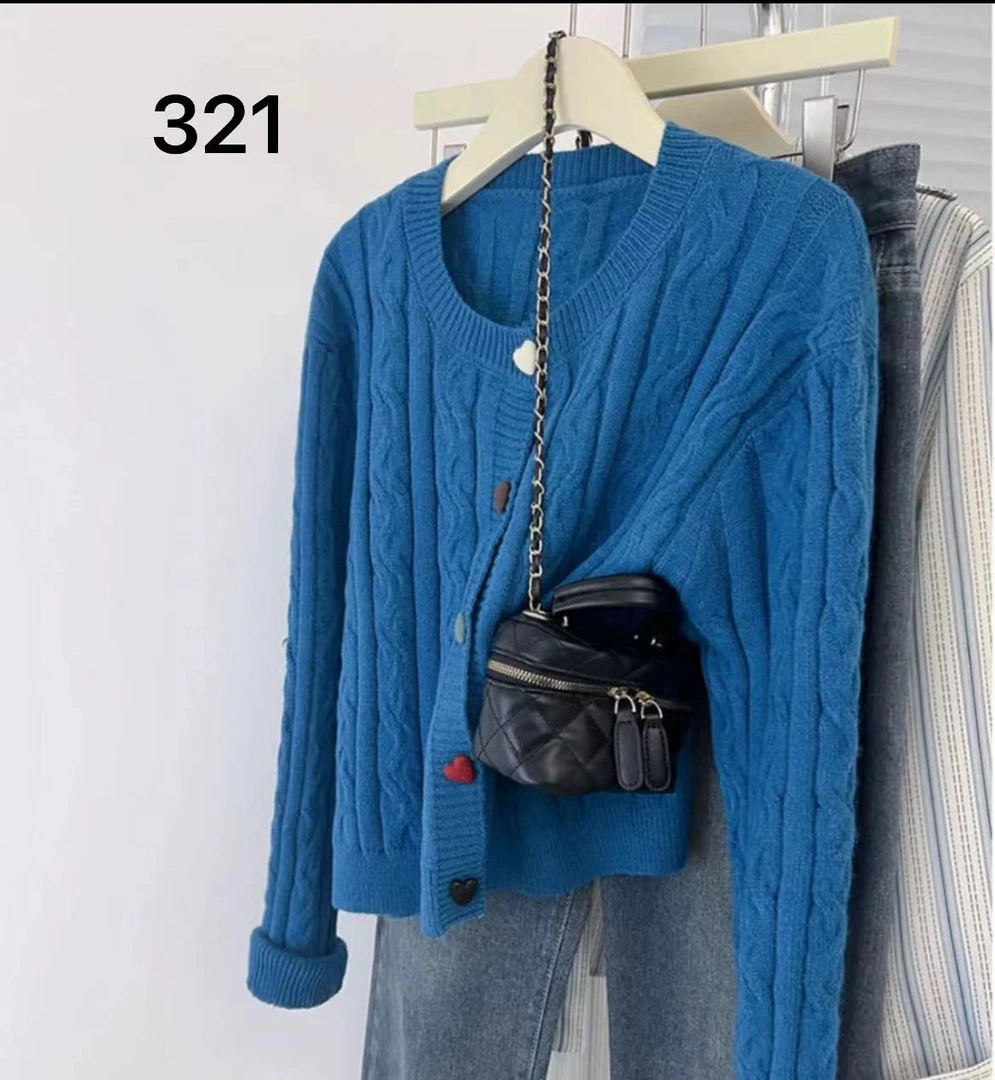 321针织开衫轻熟风女长袖春季网红百搭女装上衣设计师毛衫