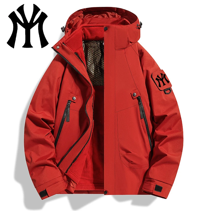 秋冬款情侣三合一石墨烯冲锋衣男女户外登山耐磨保暖防风外套加绒