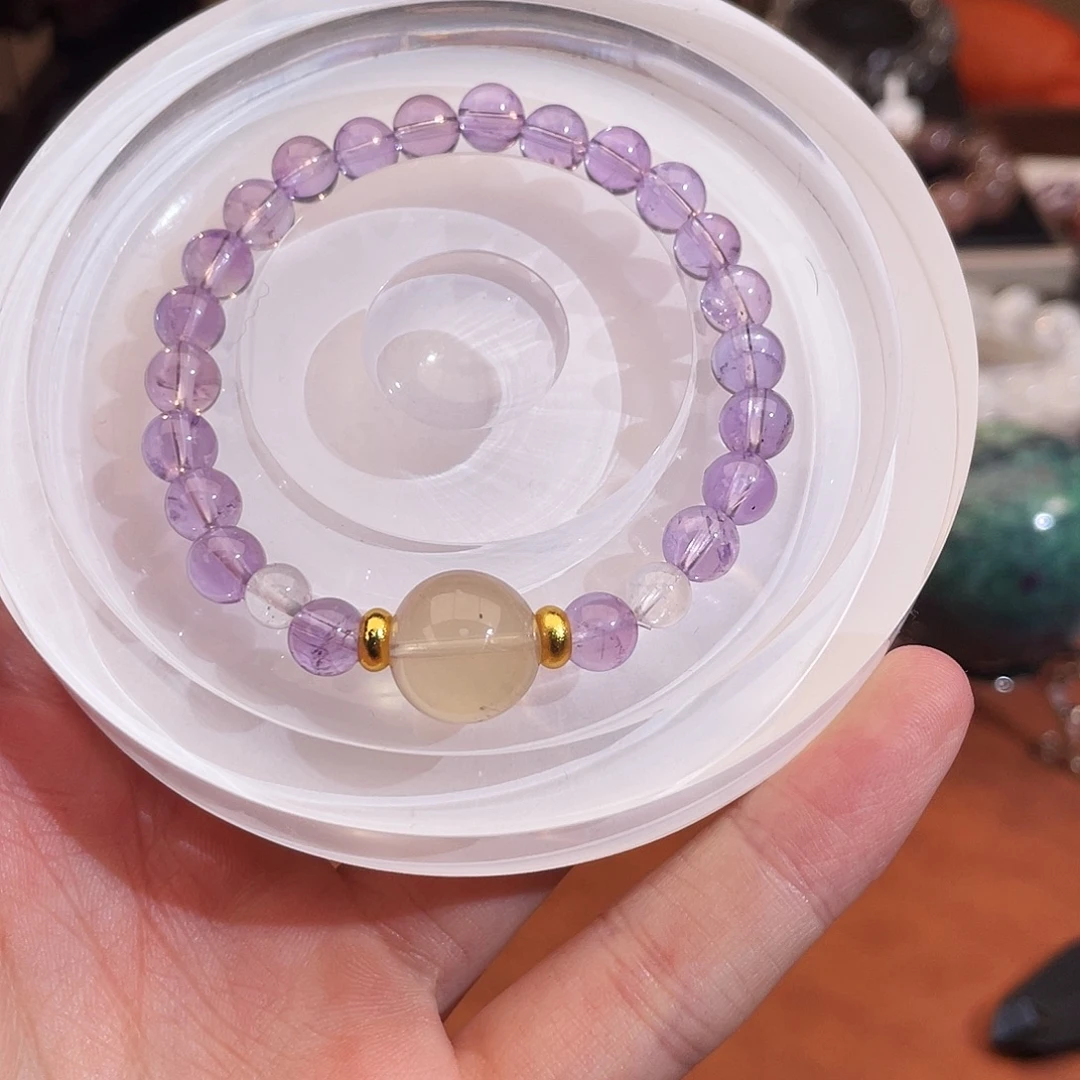 手链烟晶未镶嵌薰衣草紫水设计款7咪