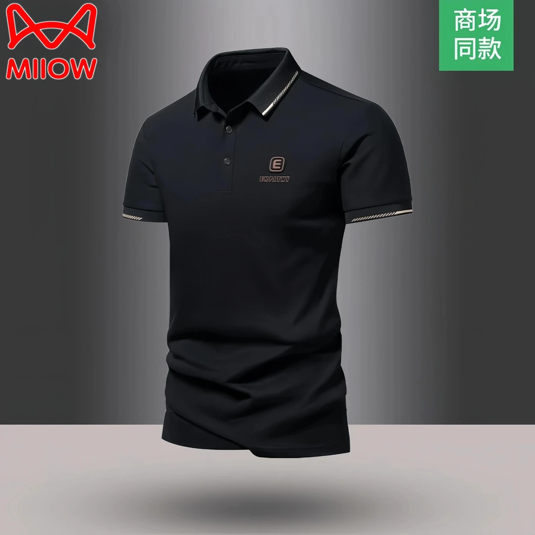 MiiOW/猫人运动POLO衫男士短袖上衣服T恤青年夏季新款翻领打底衫