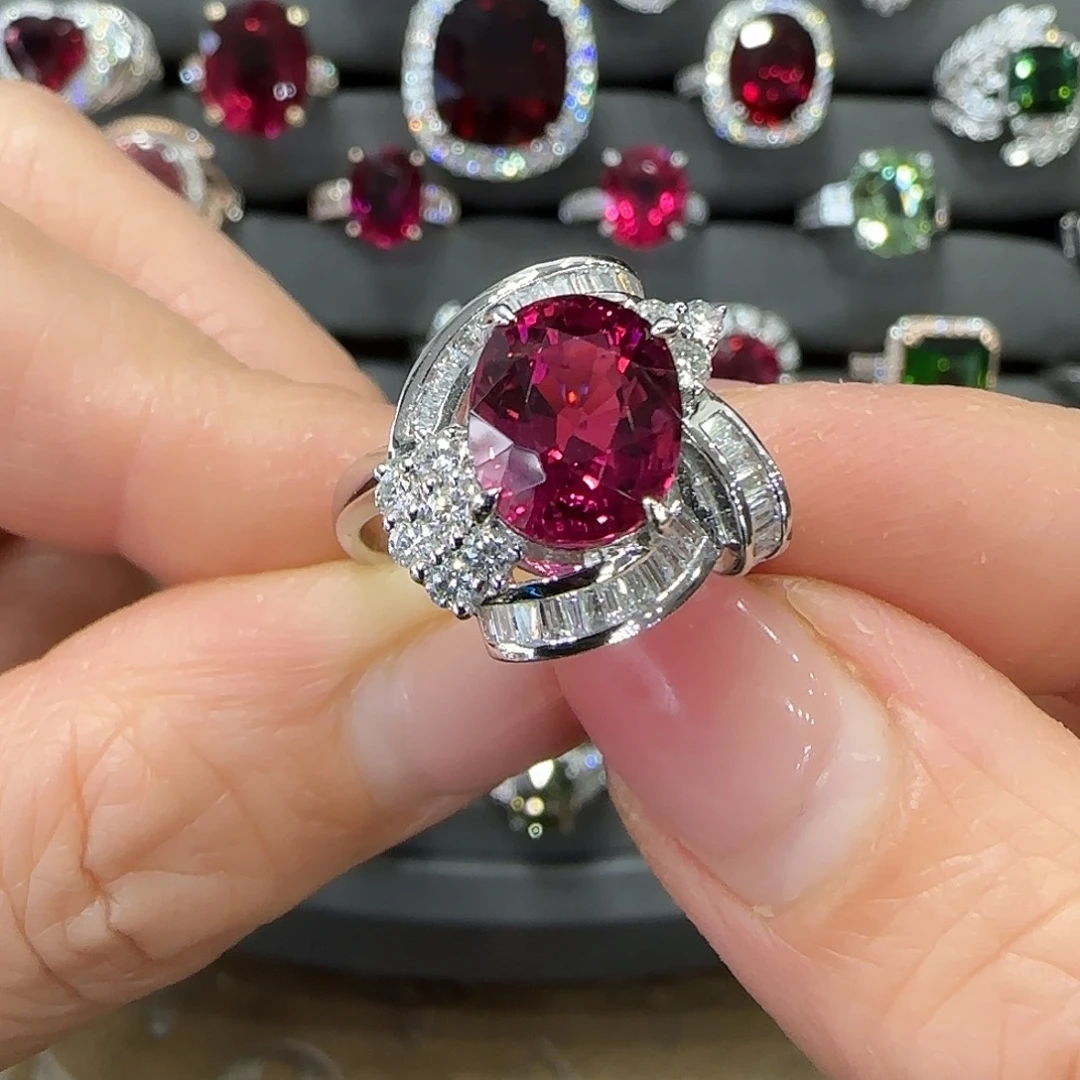 戒指碧玺18K金镶嵌3.92ct