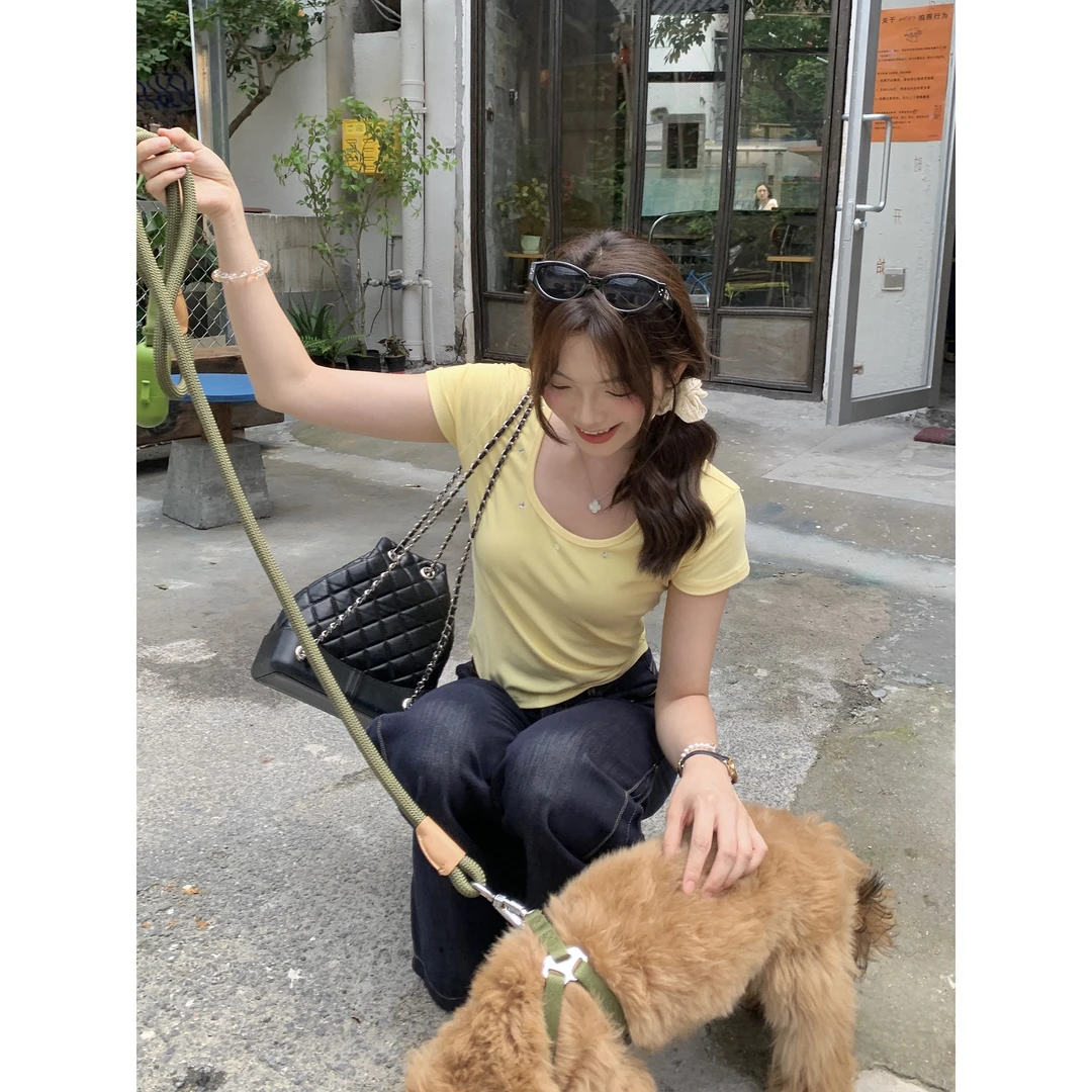 【福利清仓NO退NO换】切糕小个子春短款女时尚显瘦百搭短袖小众T恤