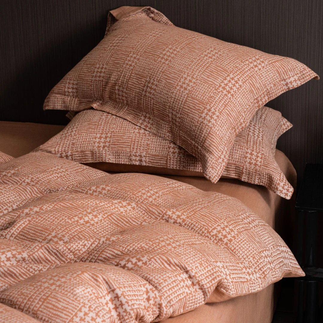 玖寐A类60支色织提花贡缎四件套裸睡全棉被套床单四件套高档