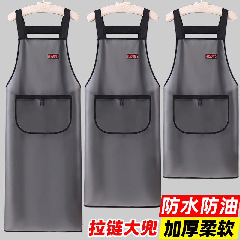 格流2025简约背带TPU防水围裙透明做饭舒适水产店成人工作服罩衣