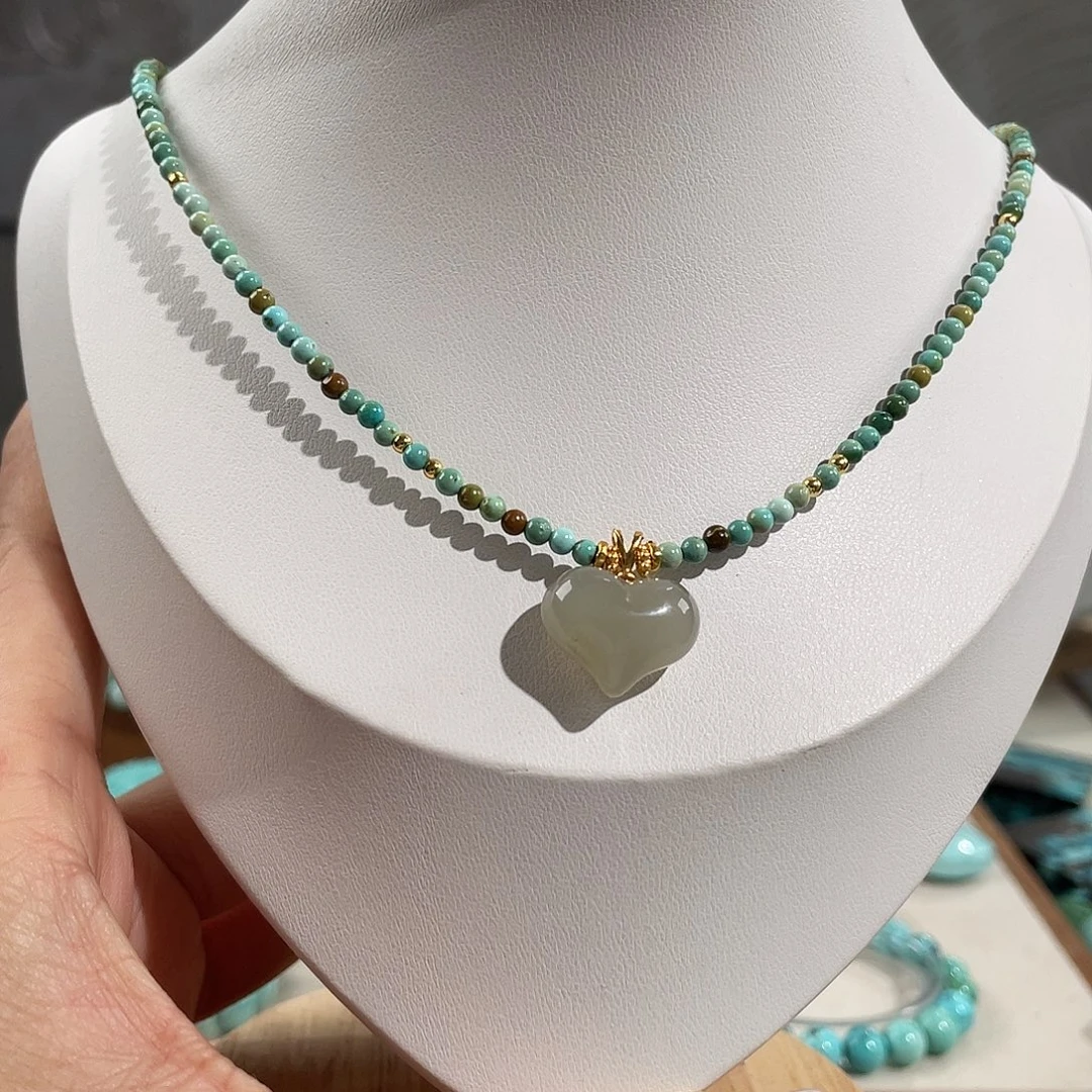 绿松石未镶嵌精品项链