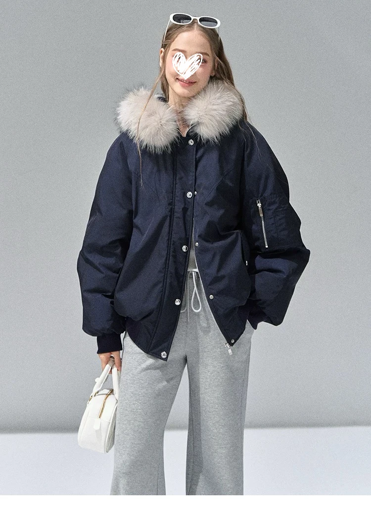 冬季加厚工装棉服女款