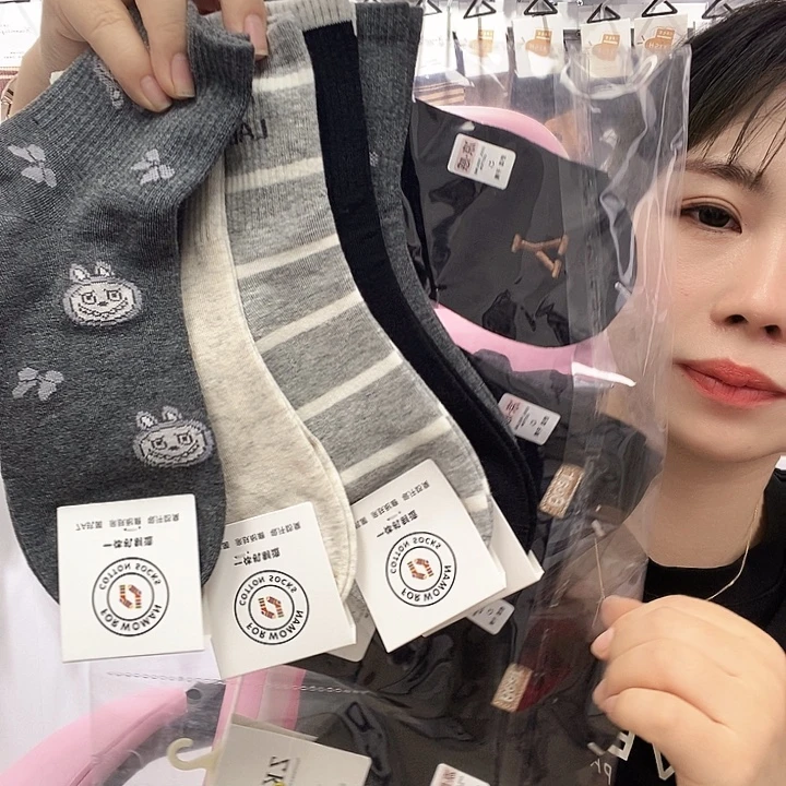 棉纶十双装5双拉布布5双刺绣黑