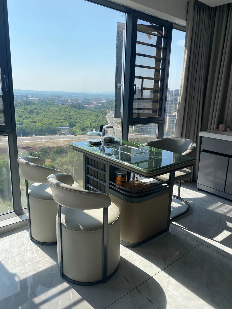 小户型超晶石茶桌椅组合烧水壶一体嵌入式家用2025款网红阳台茶台