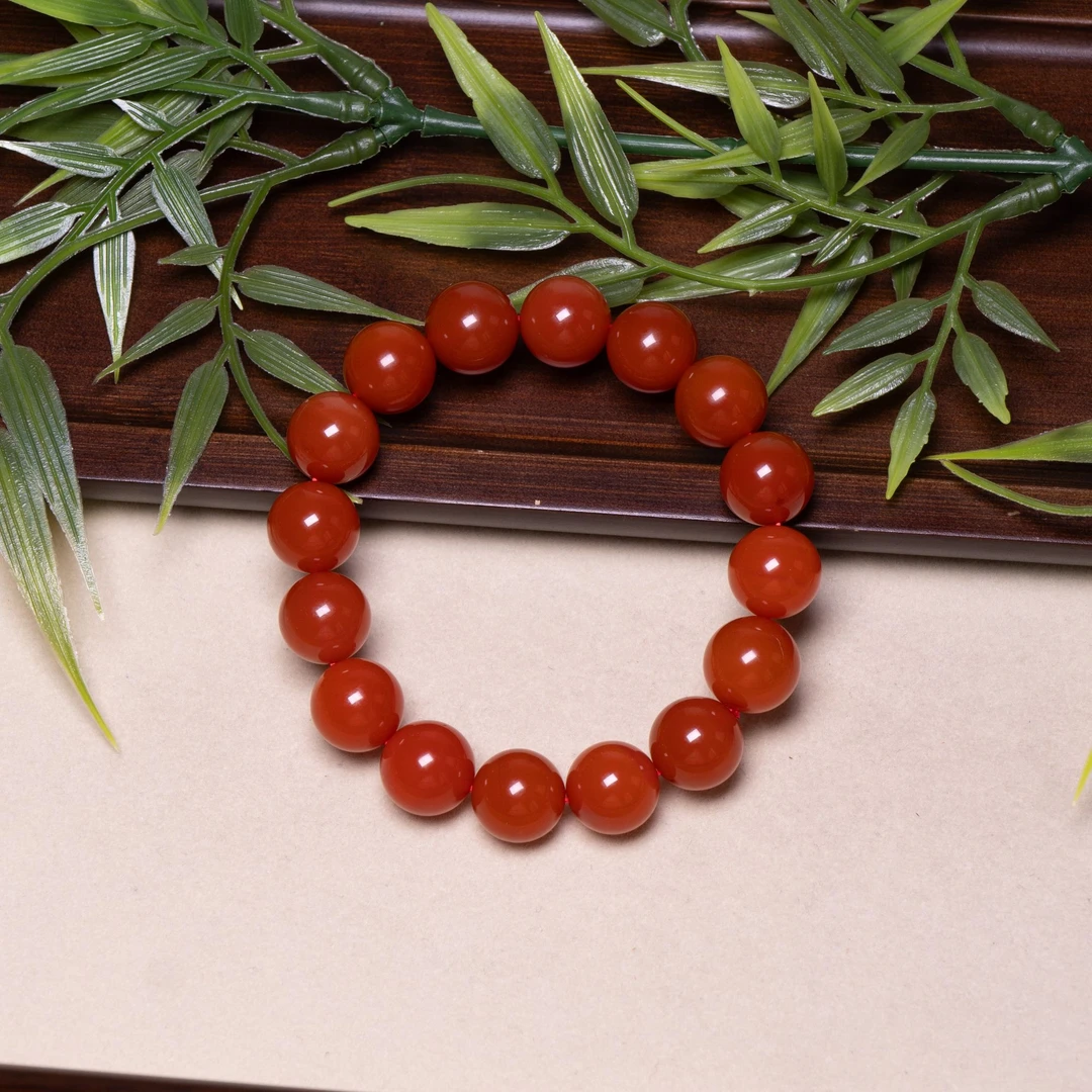 保山南红柿子红手串【承禧原矿】SH20-9597多样性其一