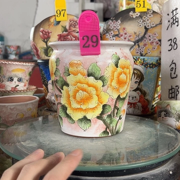 满38包邮 景德镇幸运花盆
