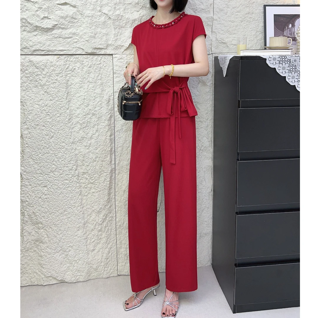 小施家设计版气质优雅工艺领高货韩版套装530