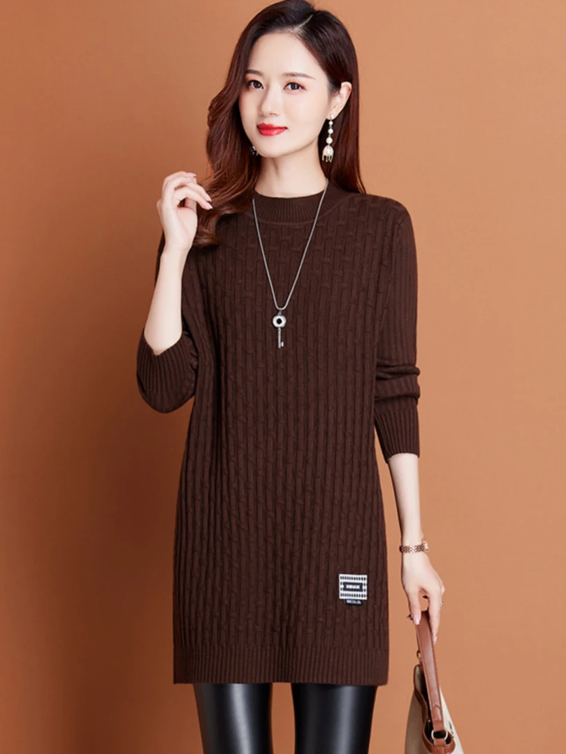 中长款毛衣裙女士秋冬季2025新款爆款洋气内搭中年妈妈针织打底衫