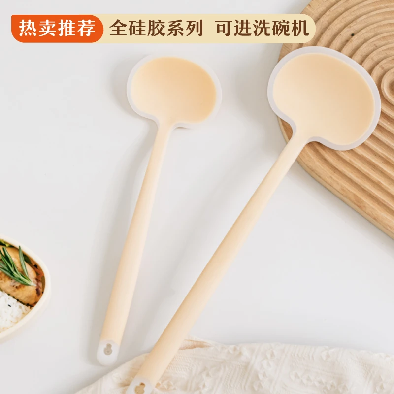 耐高温硅胶蘑菇铲炒菜不粘锅专用新款炒菜铲勺厨房胡桃木长柄炒铲