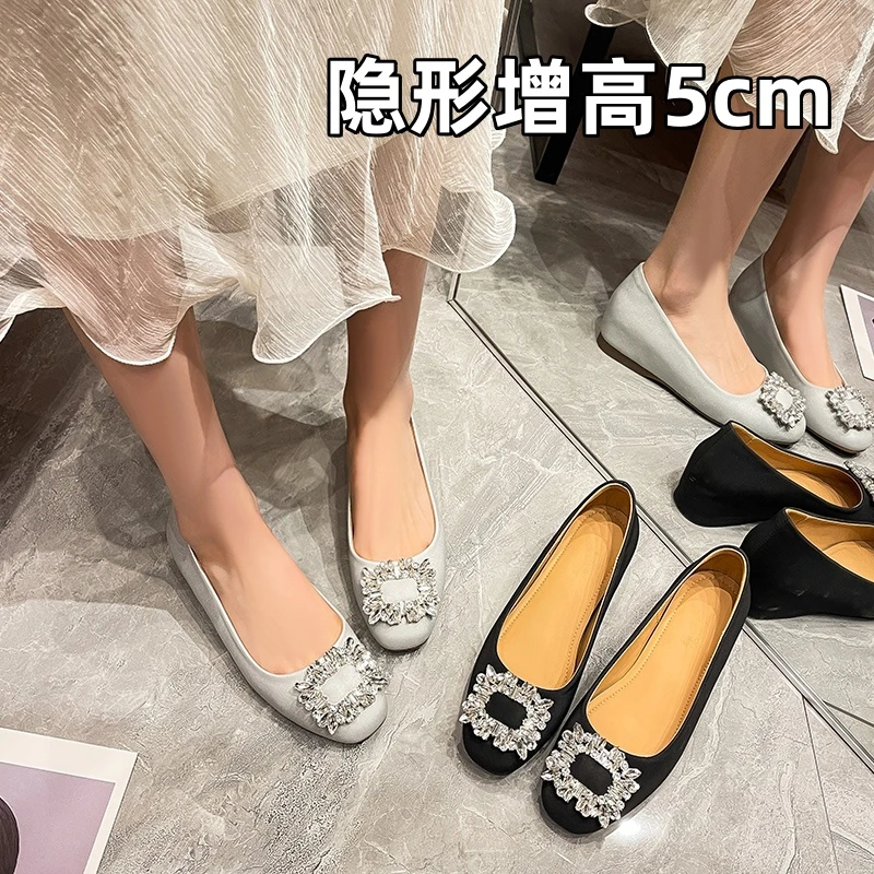 838-1内增高单鞋女2025新款秋季气质温柔百搭小个子婚鞋晚晚鞋