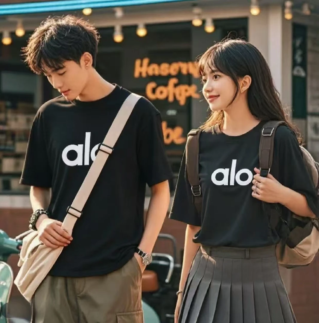 【大牌专柜】夏季情侣新款圆领男女运动休闲百搭宽松男士t恤短袖