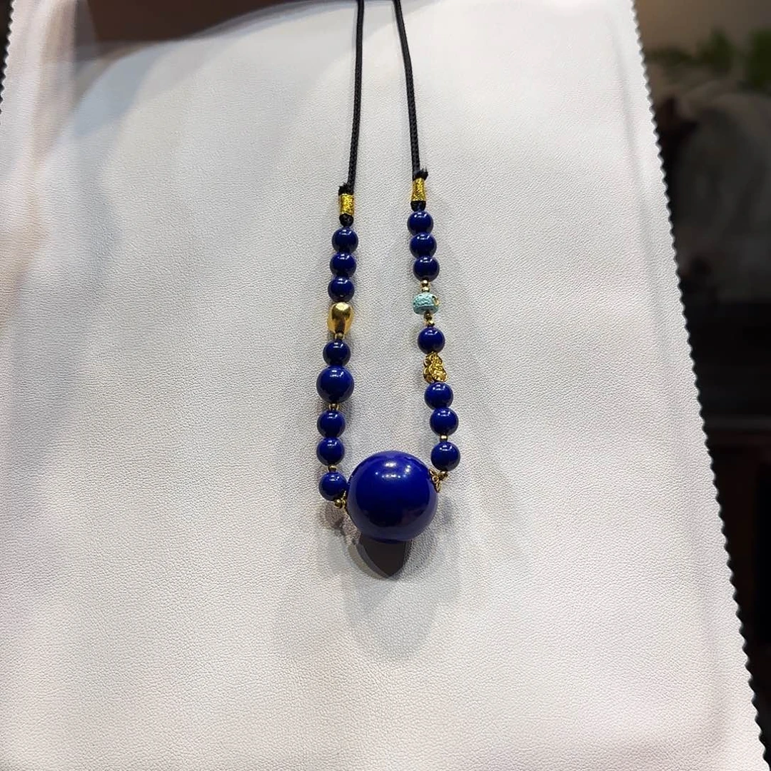 青金石未镶嵌项链21mm青金石顶珠