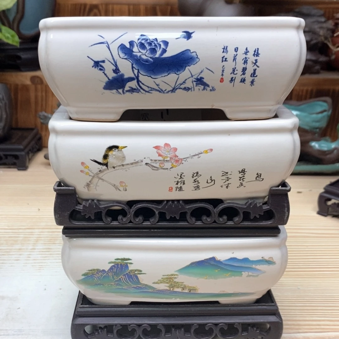 紫砂花盆陶瓷艺术花盆陶瓷,