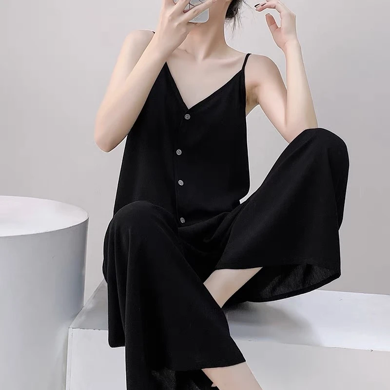 新中式国风睡衣女夏季高级感新中式国风家居服套装薄款